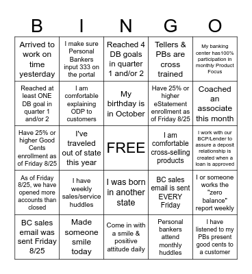 ACCOUNTABILITY BINGO Card