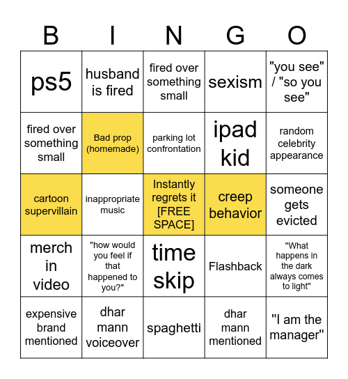 Dhar Mann Bingo v2 Bingo Card
