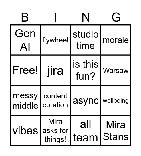 C+C  Bingo! Bingo Card