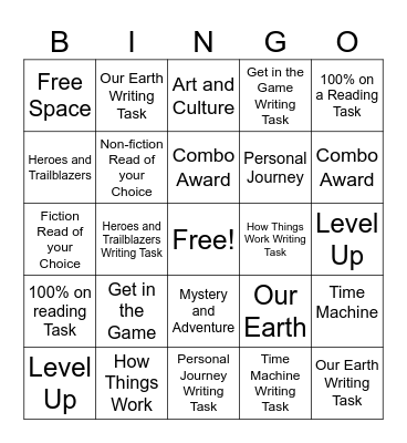 Reading Plus Bingo Card