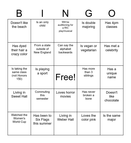 Get-to-Know-You Bingo Card