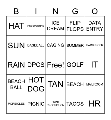 DPCS SUMMER BINGO Card
