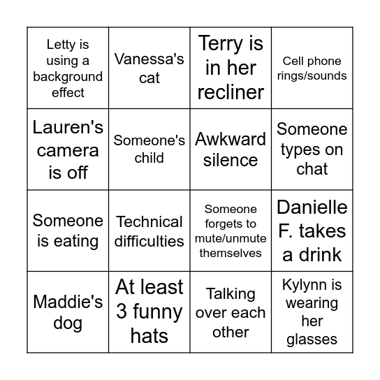 Care Management Meeting BINGO Card