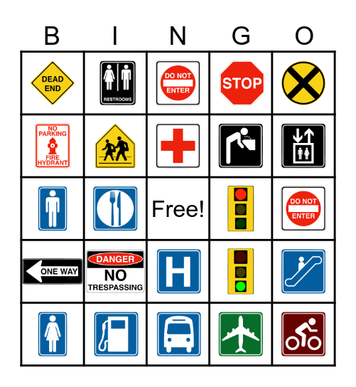 Safety & Community Signs Bingo Card