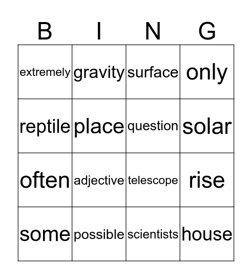 Shrimp Guided Reading Bingo Card