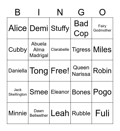 01Mon740 - Rubble Bingo Card