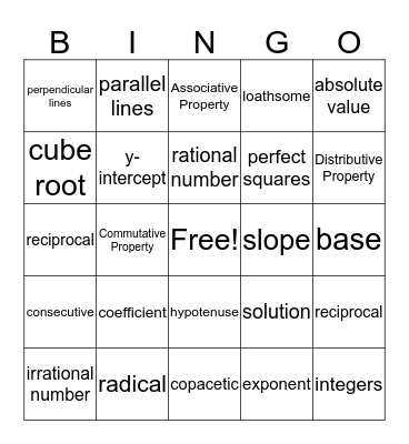 Math / LA Bingo Card