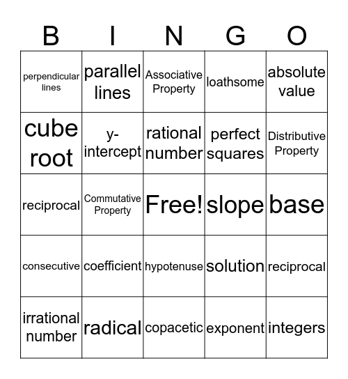 Math / LA Bingo Card