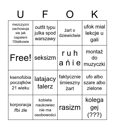 Evolution 2001 Bingo Card