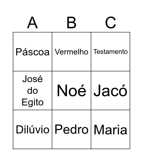 Bingo Bíblico Bingo Card