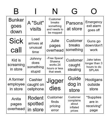 King's Bingo Card
