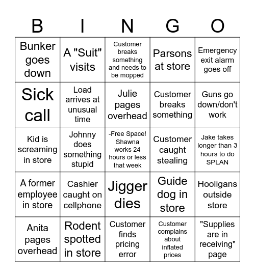 King's Bingo Card