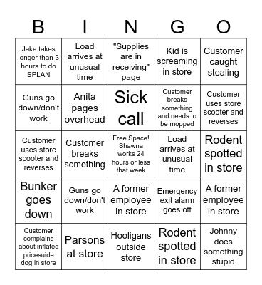 King's Bingo Card