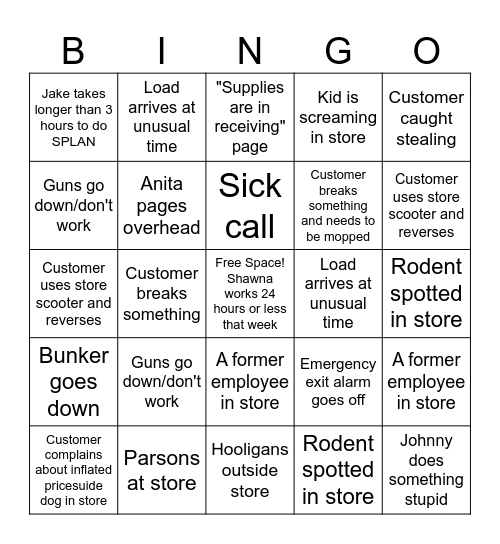 King's Bingo Card