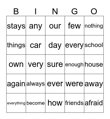 Unit 3 Review Bingo Card