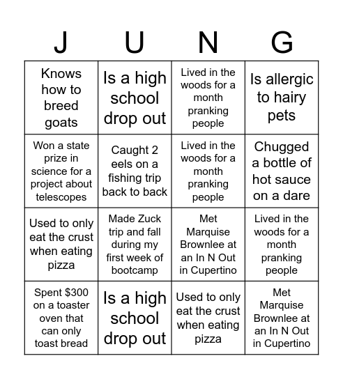 [SWIRL] Icebreaker Bingo Card