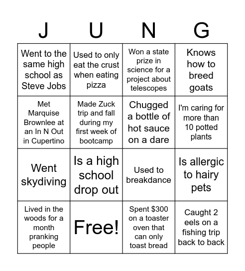 [SWIRL] Icebreaker Bingo Card