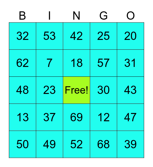 Safehaven Summer Games Bingo Card