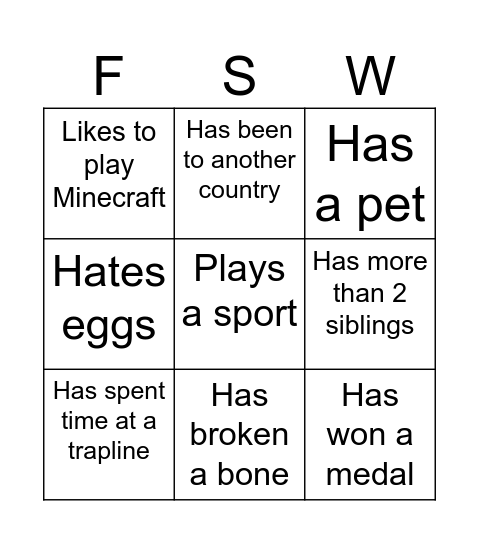 Find Someone Who... Bingo Card