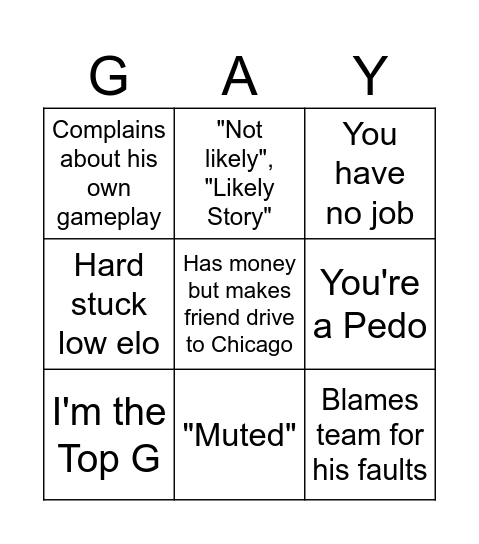 Spencer Bingo Card