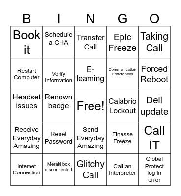 ENGAGEMENT Bingo Card
