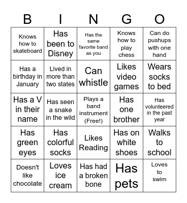 Find someone who... Bingo Card