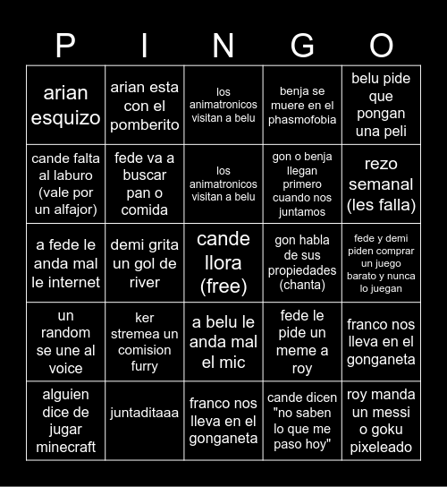 bingo raviolin Bingo Card