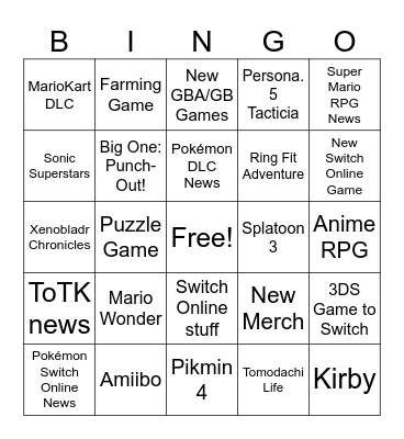 Sept. Direct 9/23 Bingo Card