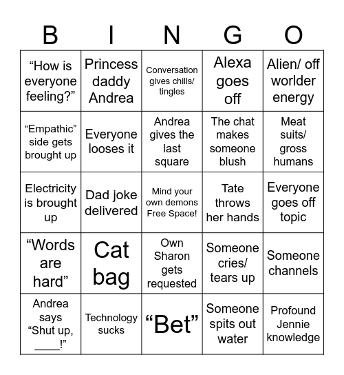 Podcast Bingo Card