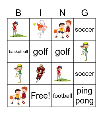 Sports Bingo Card