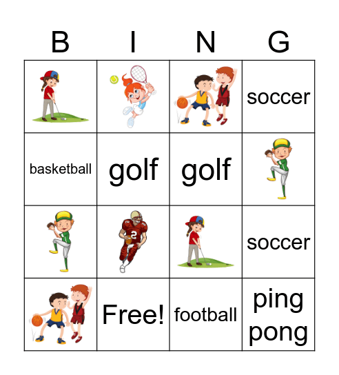 Sports Bingo Card