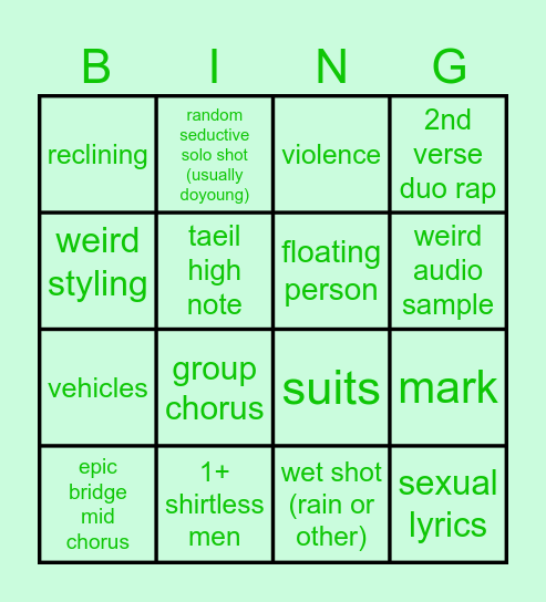 NCT BINGO Card