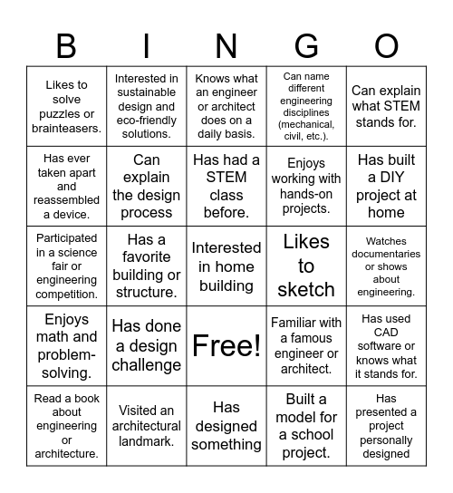 EAD BINGO Card