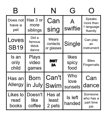 Get to know Bingo Card