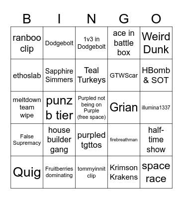 MCC Bingo Card