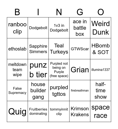 MCC Bingo Card