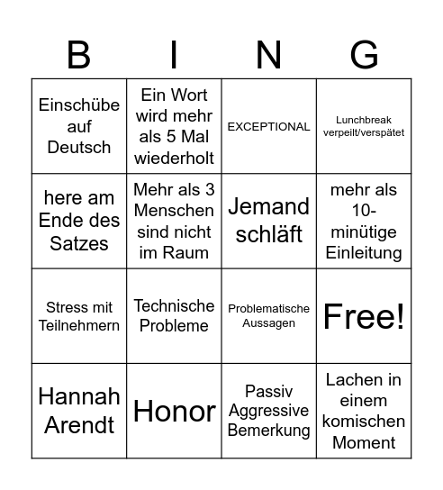 Bingo Card