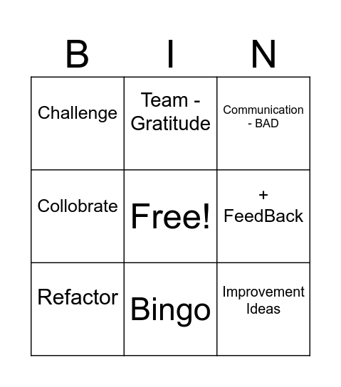 Retro Bingo Card