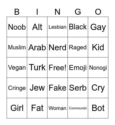 Ogic "Insults" Bingo Card
