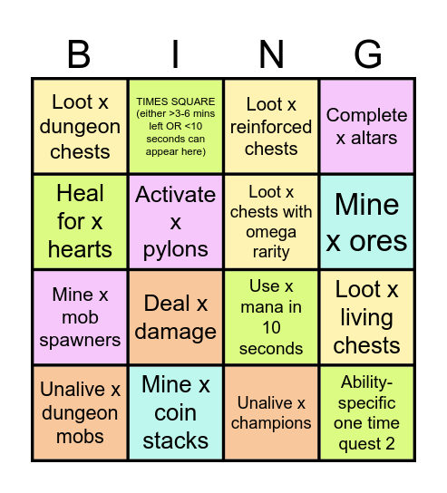 Vault Hunters bingo draft Bingo Card