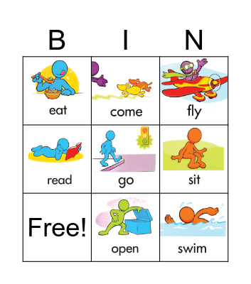 Action Verbs Bingo Card