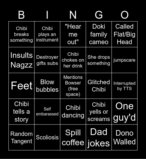 Chibidoki Bingo Card