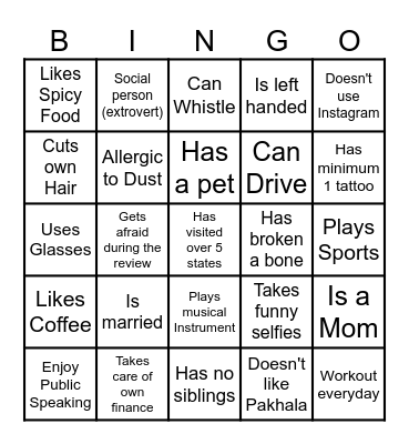 Get Ready to Shout Out Bingo Card