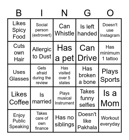 Get Ready to Shout Out Bingo Card