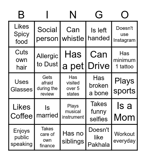 Get Ready to Shout Out Bingo Card