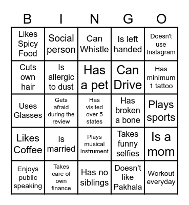 Get Ready to Shout Out Bingo Card