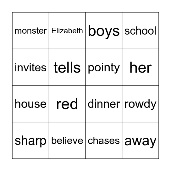 Inside Mary Elizabeth's House Bingo Card