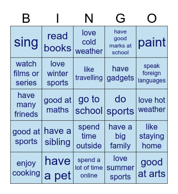 Tell me about yourself :) Bingo Card