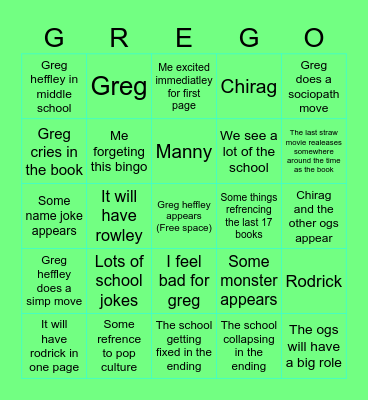 Doawk 18 bingo Card