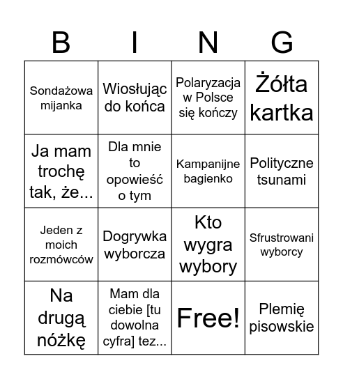 #studioNasłuch Bingo Card